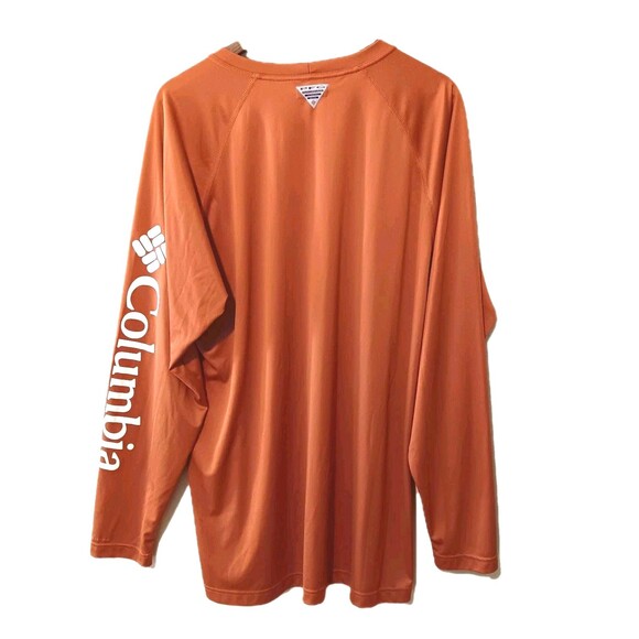 Columbia PFG Long Sleeve Fishing Shirt Rust Orange XLT/TGL Polyester - Picture 5 of 12